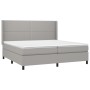 Box spring bed with fabric mattress and light gray LED 200x200 cm by vidaXL, Beds and slatted bases - Ref: Foro24-3138261, Pr...