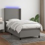 Boxspringbettmatratze und LED-Leuchten dunkelgrauer Stoff 90x200 cm von vidaXL, Betten und Lattenroste - Ref: Foro24-3138126,...