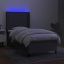 Boxspringbettmatratze und LED-Leuchten dunkelgrauer Stoff 90x200 cm von vidaXL, Betten und Lattenroste - Ref: Foro24-3138126,...