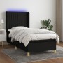 Boxspringbettmatratze und LED-Leuchten aus schwarzem Stoff 80x200 cm von vidaXL, Betten und Lattenroste - Ref: Foro24-3138991...