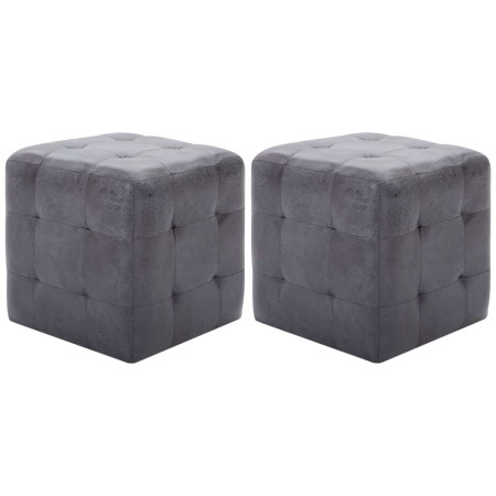 Pouf 2 units artificial suede gray 30x30x30 cm by vidaXL, Ottomans - Ref: Foro24-278383, Price: 80,92 €, Discount: %