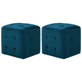 Pouf 2 Einheiten blauer Samt 30x30x30 cm von vidaXL, Osmanen - Ref: Foro24-278384, Preis: 76,24 €, Rabatt: %