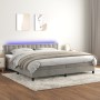 Cama box spring colchón y LED terciopelo gris claro 200x200 cm de vidaXL, Camas y somieres - Ref: Foro24-3134663, Precio: 608...