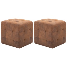 Pouf 2 units brown artificial suede leather 30x30x30 cm by vidaXL, Ottomans - Ref: Foro24-278382, Price: 81,08 €, Discount: %