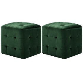 Pouf 2 Einheiten grüner Samt 30x30x30 cm von vidaXL, Osmanen - Ref: Foro24-278387, Preis: 76,42 €, Rabatt: %