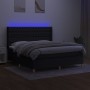 Box spring bed mattress and LED lights black fabric 160x200 cm by vidaXL, Beds and slatted bases - Ref: Foro24-3139127, Price...