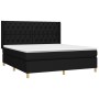 Box spring bed mattress and LED lights black fabric 160x200 cm by vidaXL, Beds and slatted bases - Ref: Foro24-3139127, Price...