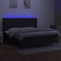 Boxspringbettmatratze und LED-Leuchten aus schwarzem Stoff 200x200 cm von vidaXL, Betten und Lattenroste - Ref: Foro24-313834...