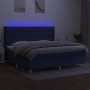 Boxspringbettmatratze und LED-Leuchten aus blauem Stoff 200x200 cm von vidaXL, Betten und Lattenroste - Ref: Foro24-3139147, ...