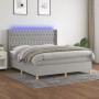 Cama box spring colchón y luces LED tela gris claro 160x200 cm de vidaXL, Camas y somieres - Ref: Foro24-3139125, Precio: 626...