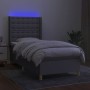 Cama box spring colchón y luces LED tela gris claro 90x200 cm de vidaXL, Camas y somieres - Ref: Foro24-3139165, Precio: 371,...