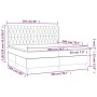 Cama box spring colchón y luces LED tela crema 200x200 cm de vidaXL, Camas y somieres - Ref: Foro24-3139146, Precio: 747,24 €...