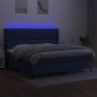 Box spring bed mattress and LED lights blue fabric 200x200 cm by vidaXL, Beds and slatted bases - Ref: Foro24-3138587, Price:...