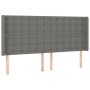 Boxspringbettmatratze und LED-Leuchten dunkelgrauer Stoff 180x200 cm von vidaXL, Betten und Lattenroste - Ref: Foro24-3139214...