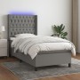 Cama box spring colchón y luces LED tela gris oscuro 90x200 cm de vidaXL, Camas y somieres - Ref: Foro24-3138526, Precio: 380...