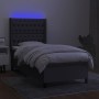 Cama box spring colchón y luces LED tela gris oscuro 90x200 cm de vidaXL, Camas y somieres - Ref: Foro24-3138526, Precio: 380...