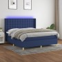 Cama box spring colchón y luces LED tela azul 180x200 cm de vidaXL, Camas y somieres - Ref: Foro24-3139219, Precio: 651,89 €,...