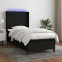 Boxspringbettmatratze und LED-Leuchten aus schwarzem Stoff 90x200 cm von vidaXL, Betten und Lattenroste - Ref: Foro24-3138447...