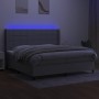 Cama box spring con colchón tela y LED gris claro 200x200 cm de vidaXL, Camas y somieres - Ref: Foro24-3138341, Precio: 698,4...