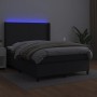 Boxspringbett mit Matratze und LED schwarzem Kunstleder 140x200 cm von vidaXL, Betten und Lattenroste - Ref: Foro24-3139265, ...