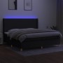 Box spring bed mattress and LED lights black fabric 200x200 cm by vidaXL, Beds and slatted bases - Ref: Foro24-3138743, Price...