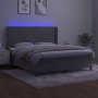 Cama box spring colchón y LED terciopelo gris claro 180x200 cm de vidaXL, Camas y somieres - Ref: Foro24-3139457, Precio: 627...