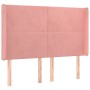 Cama box spring colchón y LED terciopelo rosa 140x200 cm de vidaXL, Camas y somieres - Ref: Foro24-3139450, Precio: 552,29 €,...