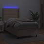 Box spring bed LED mattress cappuccino synthetic leather 100x200cm by vidaXL, Beds and slatted bases - Ref: Foro24-3139312, P...