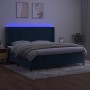 Box spring bed with mattress and LED dark blue velvet 200x200 cm by vidaXL, Beds and slatted bases - Ref: Foro24-3139467, Pri...