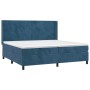 Box spring bed with mattress and LED dark blue velvet 200x200 cm by vidaXL, Beds and slatted bases - Ref: Foro24-3139467, Pri...