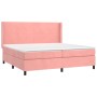 Cama box spring colchón y LED terciopelo rosa 200x200 cm de vidaXL, Camas y somieres - Ref: Foro24-3139468, Precio: 664,54 €,...