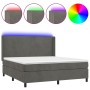 Boxspringbett mit Matratze und dunkelgrauem LED-Samt 180x200 cm von vidaXL, Betten und Lattenroste - Ref: Foro24-3139458, Pre...