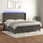 Box spring bed with mattress and LED dark gray velvet 200x200 cm by vidaXL, Beds and slatted bases - Ref: Foro24-3139524, Pri...