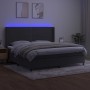 Box spring bed with mattress and LED dark gray velvet 200x200 cm by vidaXL, Beds and slatted bases - Ref: Foro24-3139524, Pri...