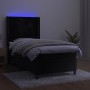 Box spring bed with mattress and LED black velvet 90x200 cm by vidaXL, Beds and slatted bases - Ref: Foro24-3139543, Price: 3...