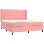 Cama box spring colchón y LED terciopelo rosa 180x200 cm de vidaXL, Camas y somieres - Ref: Foro24-3139582, Precio: 599,82 €,...