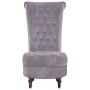 Silla de respaldo alto de terciopelo gris de vidaXL, Sillones - Ref: Foro24-281377, Precio: 278,99 €, Descuento: %