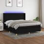 Box spring bed mattress and LED lights black fabric 180x200 cm by vidaXL, Beds and slatted bases - Ref: Foro24-3139055, Price...