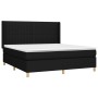 Box spring bed mattress and LED lights black fabric 180x200 cm by vidaXL, Beds and slatted bases - Ref: Foro24-3139055, Price...