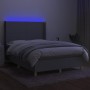 Boxspringbettmatratze und LED-Leuchten hellgrauer Stoff 140x190 cm von vidaXL, Betten und Lattenroste - Ref: Foro24-3138709, ...