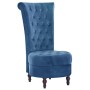 Blue Velvet High Back Chair by vidaXL, Armchairs - Ref: Foro24-281379, Price: 271,65 €, Discount: %