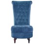 Blue Velvet High Back Chair by vidaXL, Armchairs - Ref: Foro24-281379, Price: 271,99 €, Discount: %