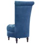 Blue Velvet High Back Chair by vidaXL, Armchairs - Ref: Foro24-281379, Price: 271,99 €, Discount: %