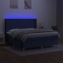 Boxspringbettmatratze und LED-Leuchten aus blauem Stoff 180x200 cm von vidaXL, Betten und Lattenroste - Ref: Foro24-3138739, ...