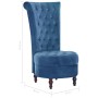 Blue Velvet High Back Chair by vidaXL, Armchairs - Ref: Foro24-281379, Price: 271,99 €, Discount: %