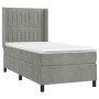 Box spring bed with mattress and LED light gray velvet 90x200 cm by vidaXL, Beds and slatted bases - Ref: Foro24-3139661, Pri...