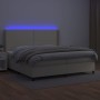 Cama box spring colchón y LED cuero sintético crema 200x200 cm de vidaXL, Camas y somieres - Ref: Foro24-3139345, Precio: 716...