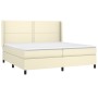 Cama box spring colchón y LED cuero sintético crema 200x200 cm de vidaXL, Camas y somieres - Ref: Foro24-3139345, Precio: 716...