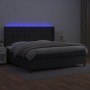 Box spring bed with mattress and LED black synthetic leather 200x200 cm by vidaXL, Beds and slatted bases - Ref: Foro24-31394...