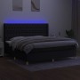 Boxspringbettmatratze und LED-Leuchten aus schwarzem Stoff 200x200 cm von vidaXL, Betten und Lattenroste - Ref: Foro24-313914...